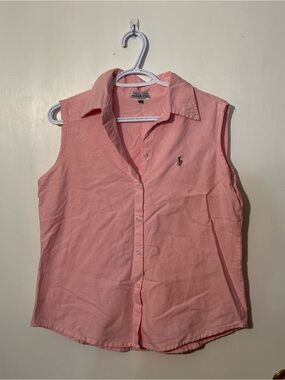Polo Ralph Lauren pink sleeveless button-up collared shirt xxl